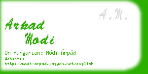 arpad modi business card
