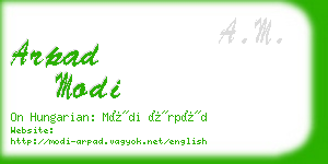 arpad modi business card